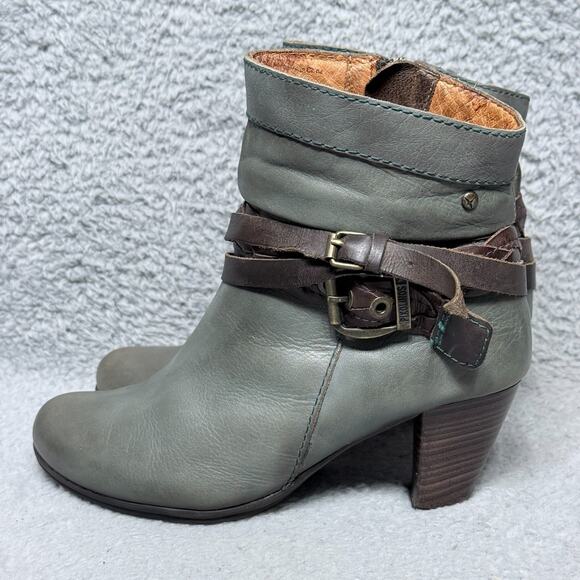 Pikolinos Verona Womens Size 36 US 5.5-6 Ankle Boots Sage Green Leather - Picture 3 of 9